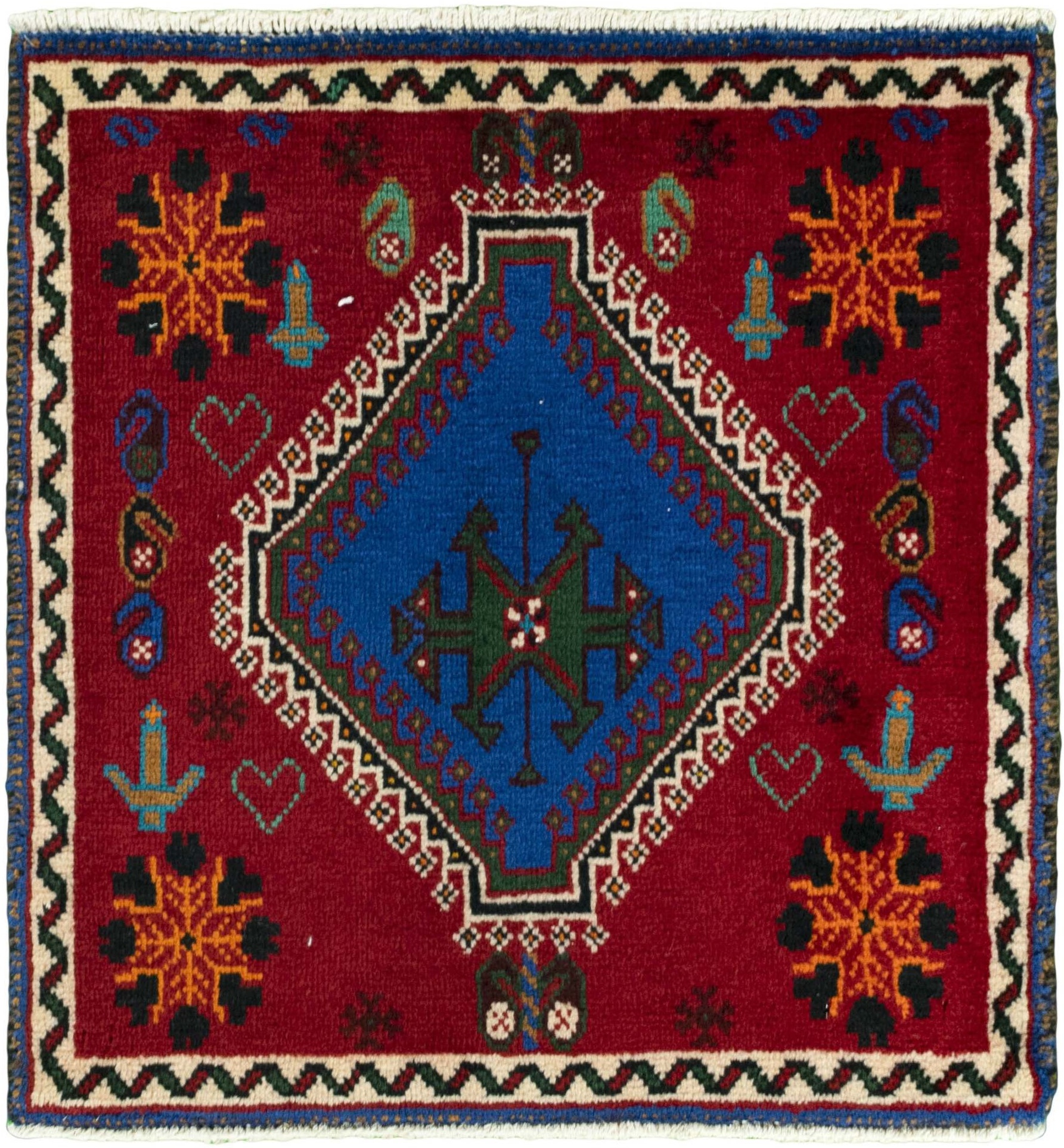 Blauwe tapijten - Shiraz 60 x 63 cm