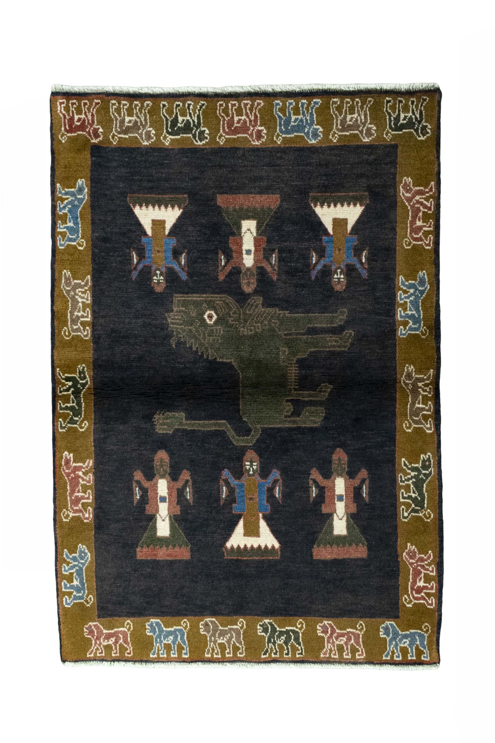 Zwarte tapijten - Gabbeh 104 x 153 cm