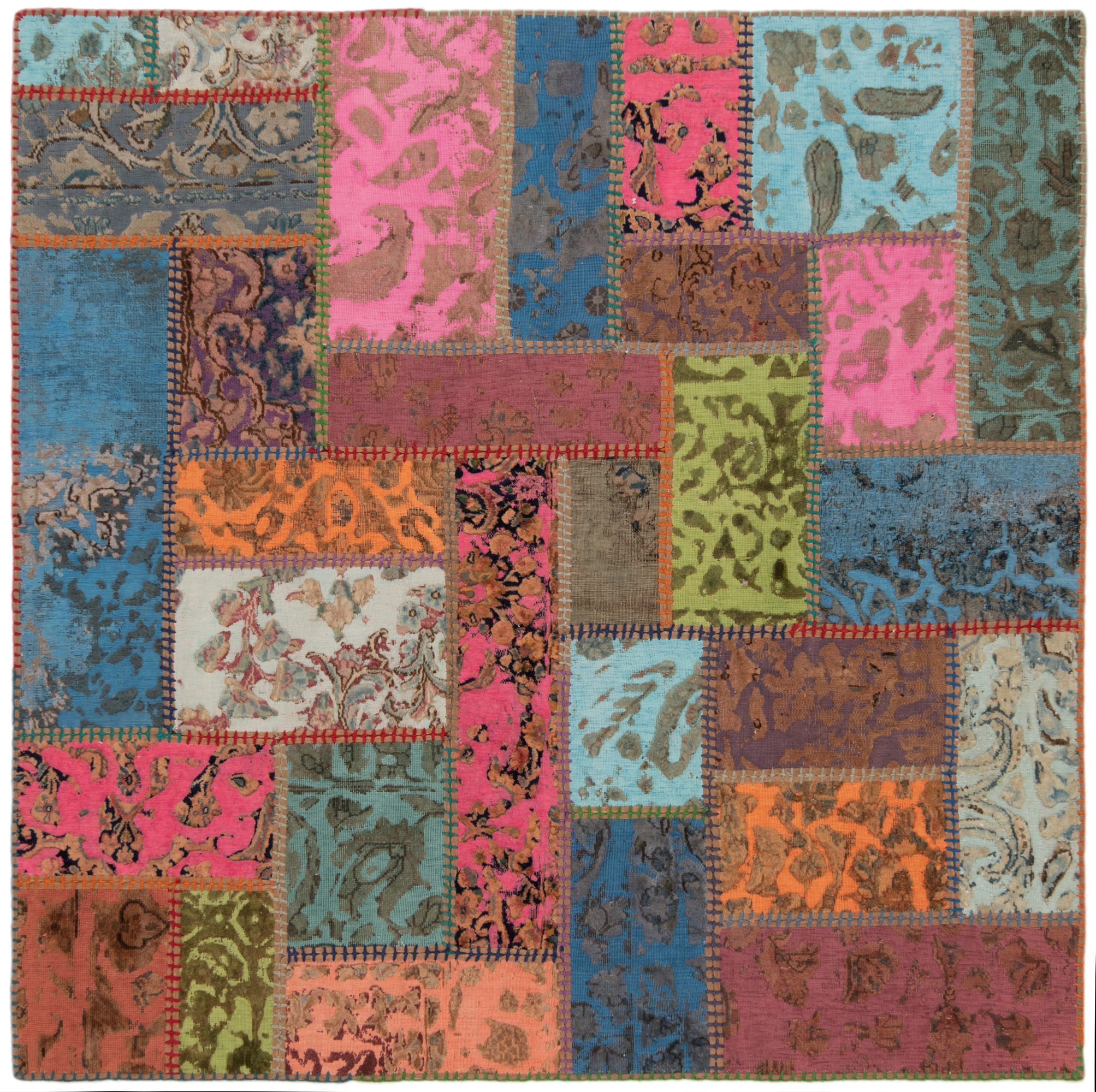 Teppich 140x140 - Patchwork Relief 150 x 150 cm