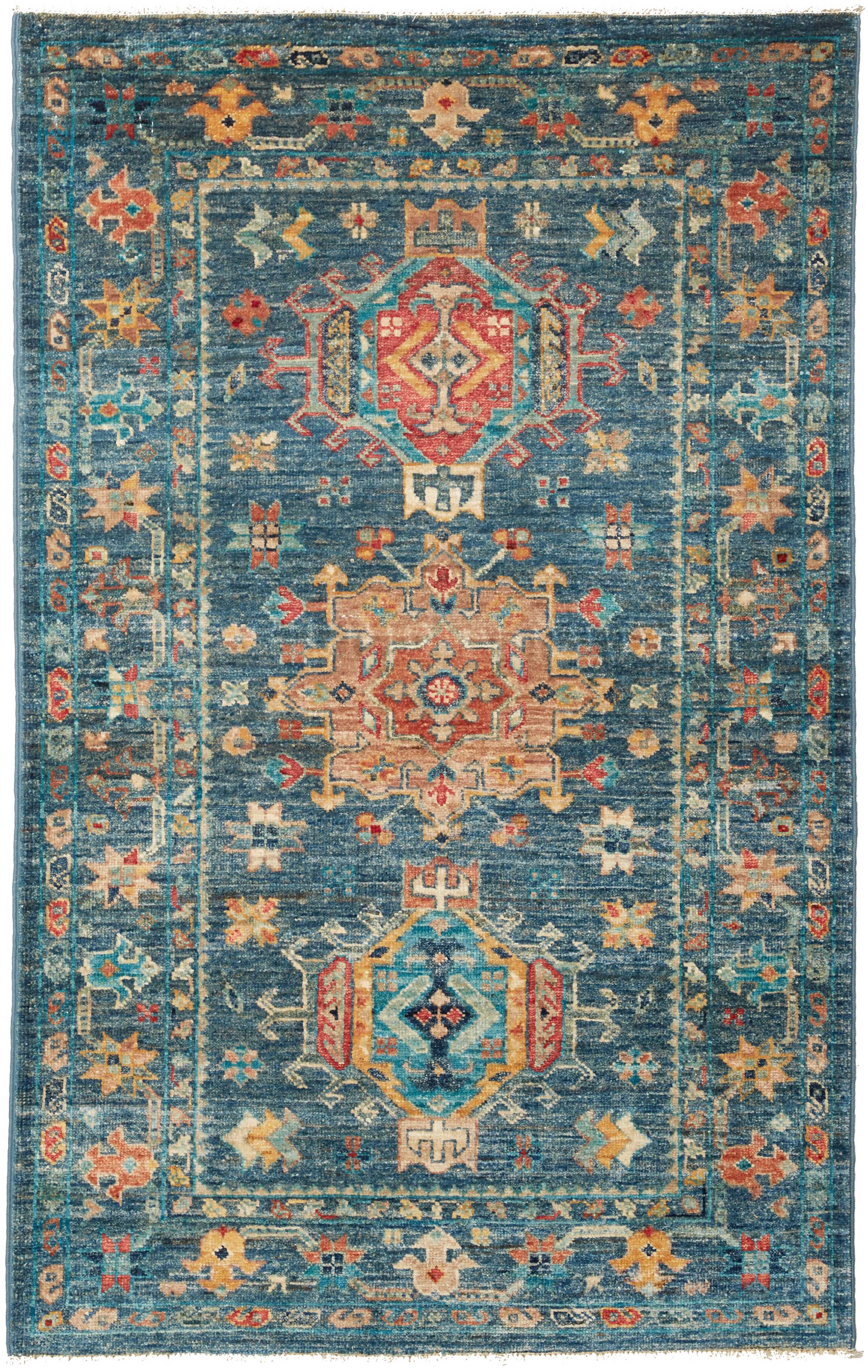 Graue Teppiche - Samarkand Tribal 79 x 122 cm