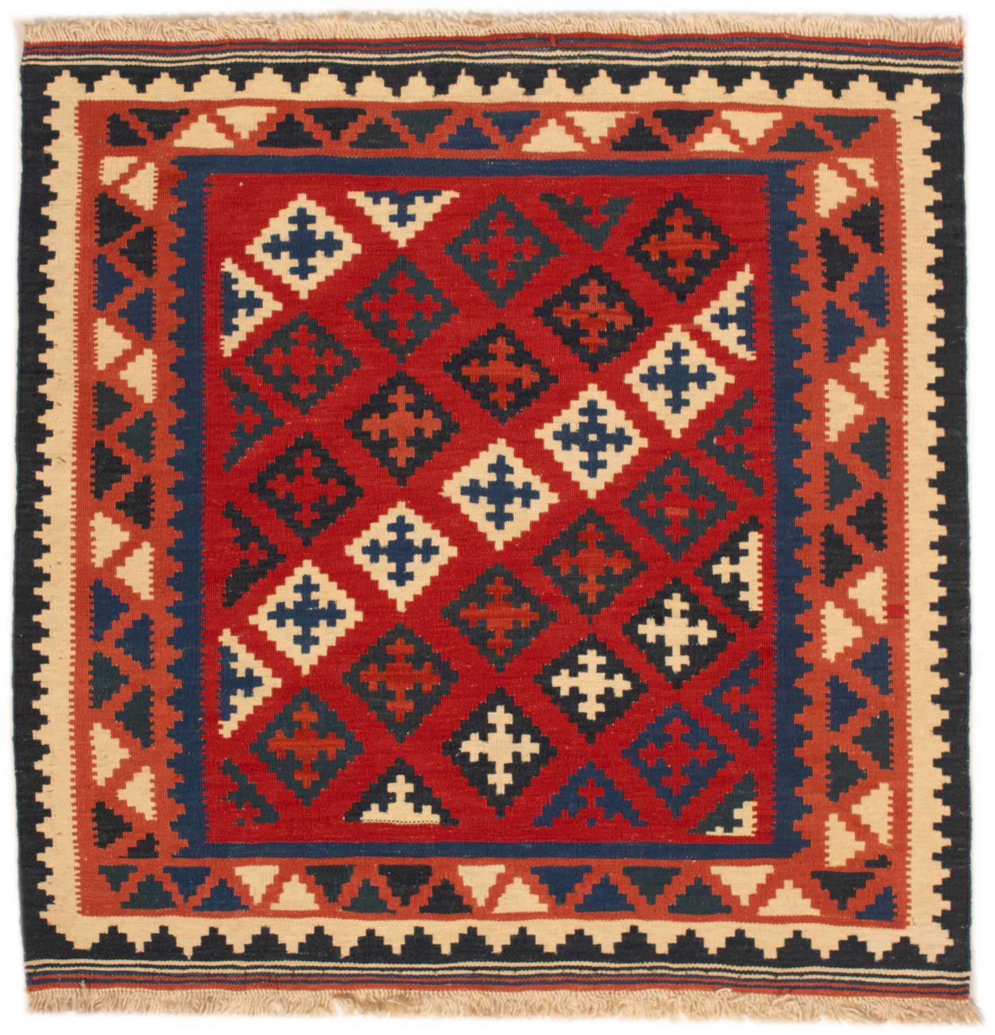 Neliön muotoiset matot - Kelim 102 x 104 cm