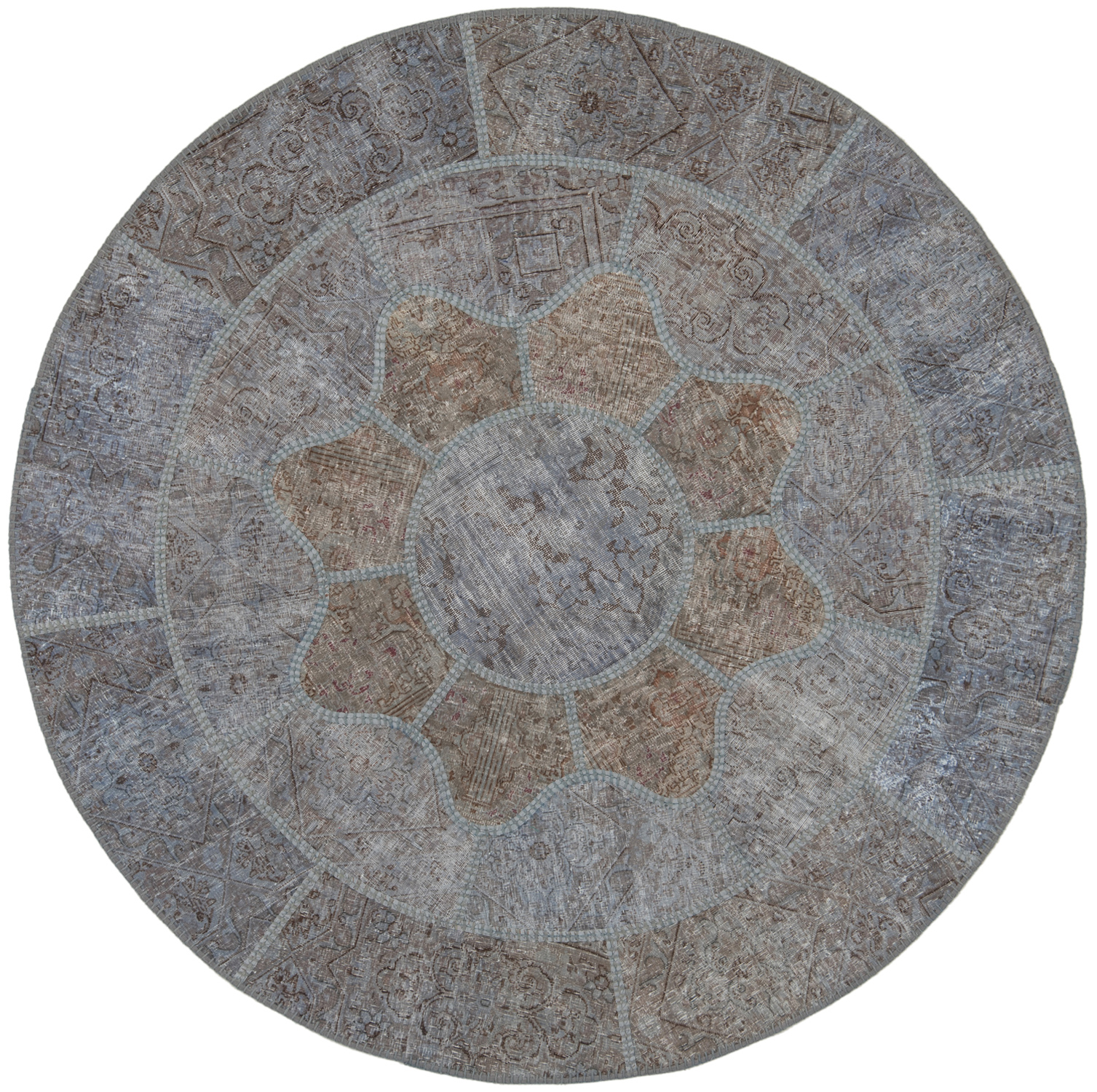 Kvadratisk Teppe 170x170 - Patchwork 155 x 155 cm