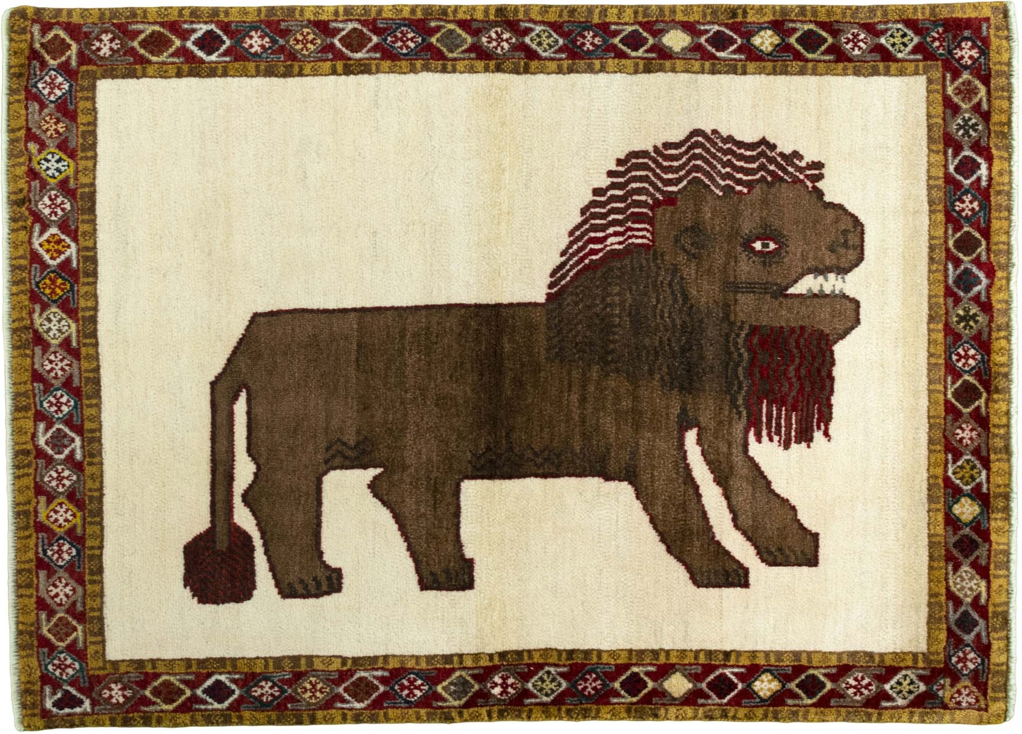 Teppich 120x150 - Gabbeh nature 113 x 158 cm