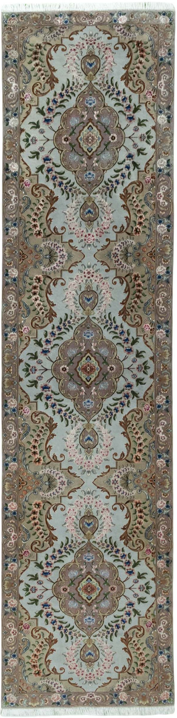Teppich Läufer Grün - Täbriz 50 Raj 85 x 343 cm