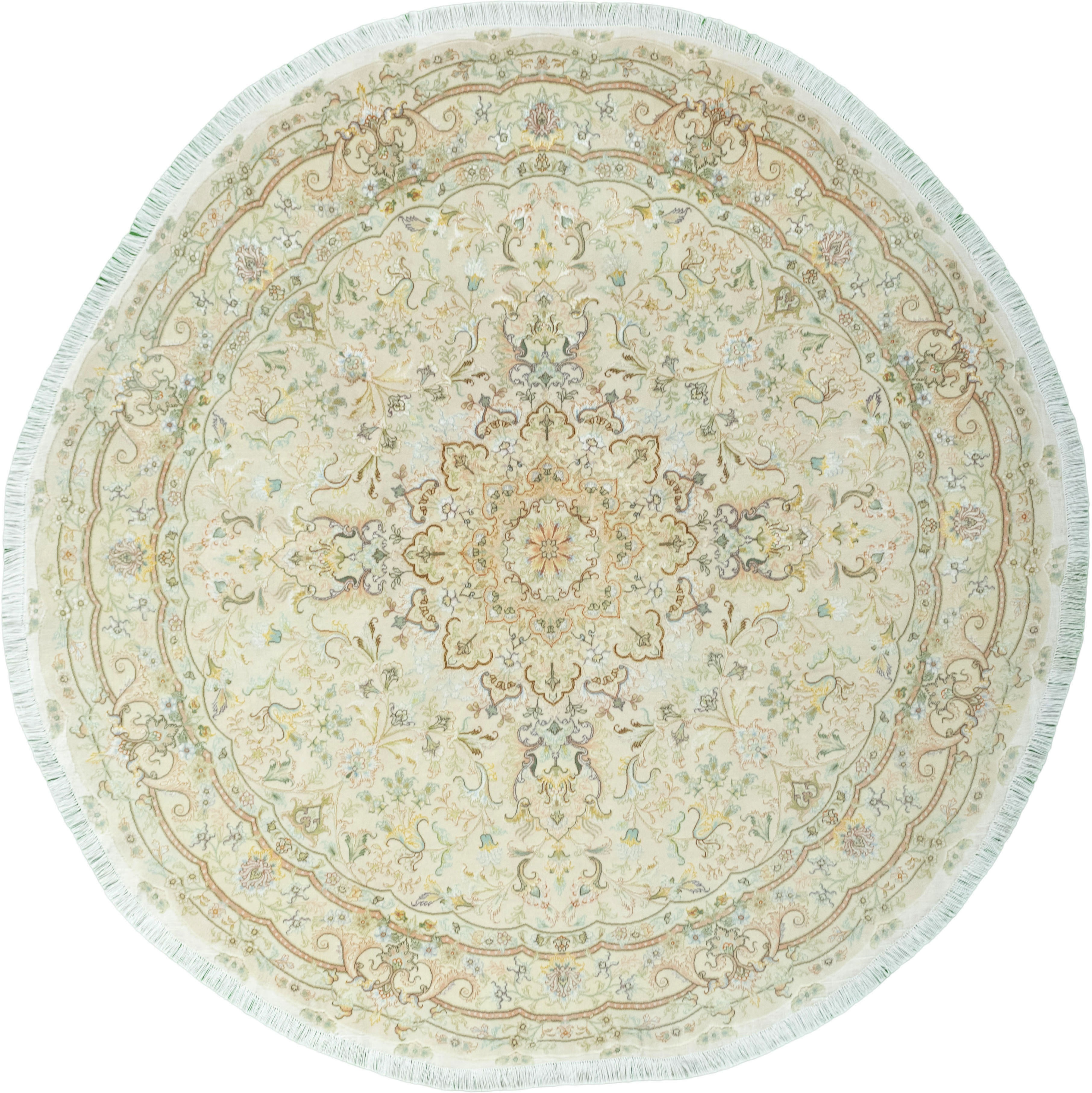 200 Cm Round Oriental Rugs - Tabriz 208 x 208 cm
