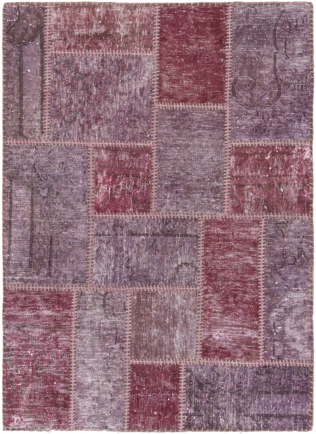 Orientteppiche Lila - Patchwork original 88 x 119 cm