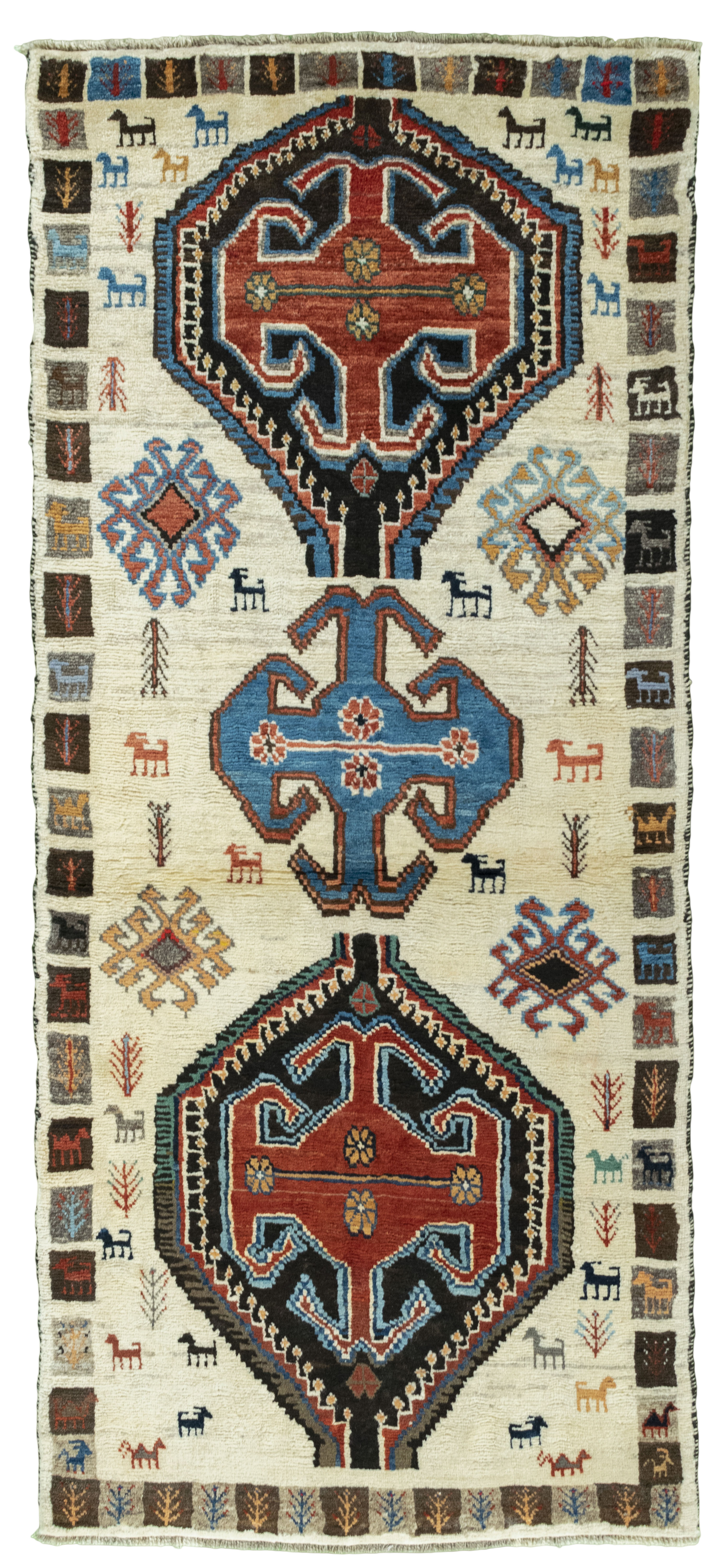 Teppich 90x180 - Gabbeh nature 82 x 188 cm