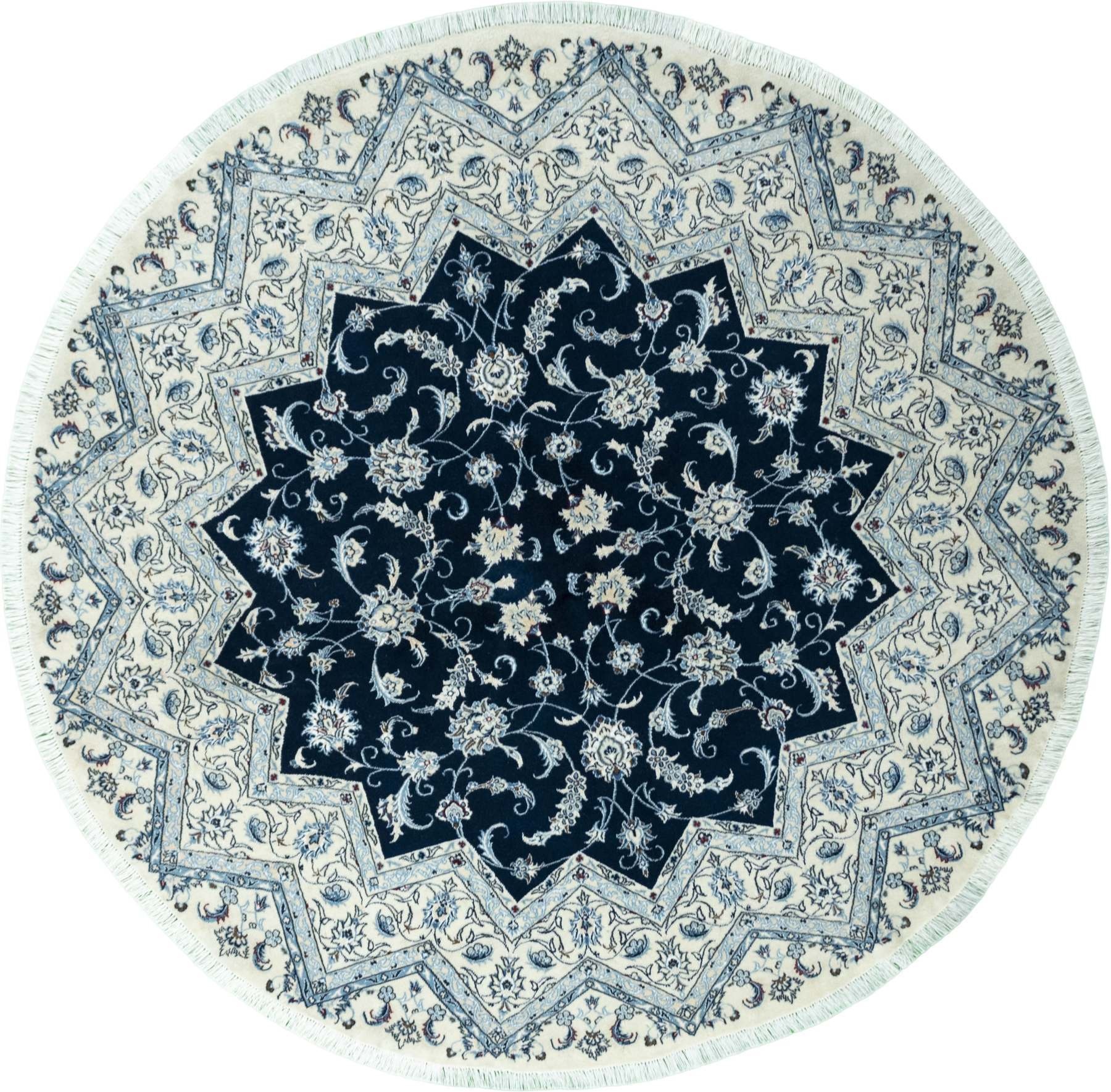 200 Cm Round Oriental Rugs - Nain 201 x 200 cm