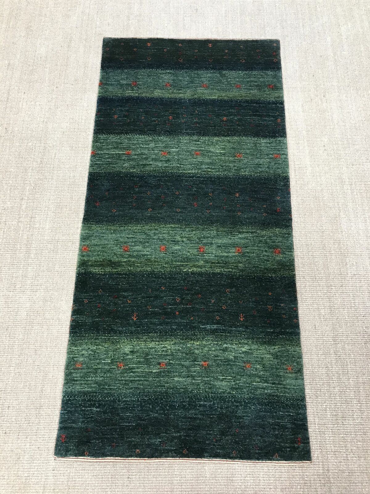 Teppich Läufer Grün - Loribaft Exclusive 80 x 174 cm