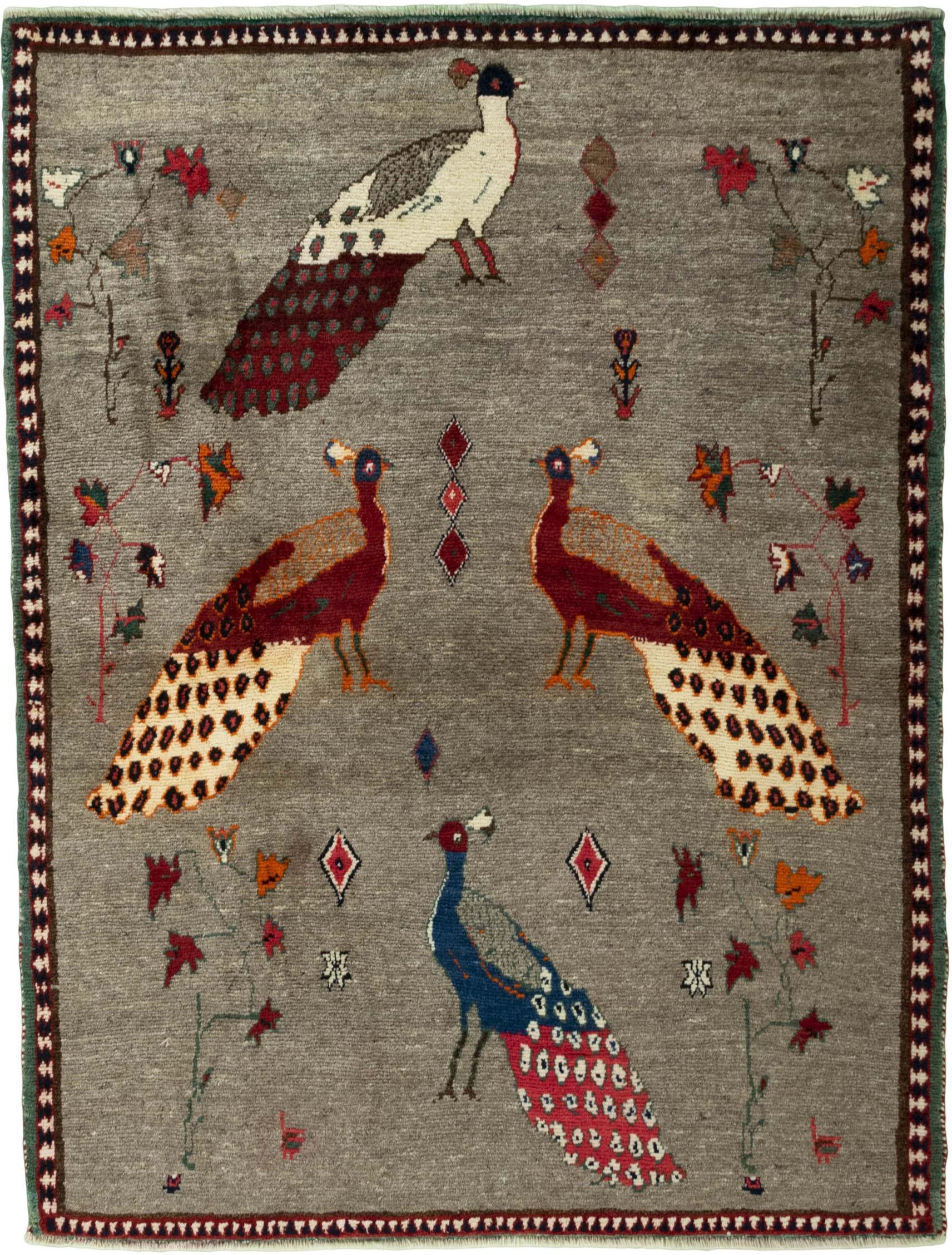 Schwarze Teppiche - Gabbeh nature 124 x 161 cm