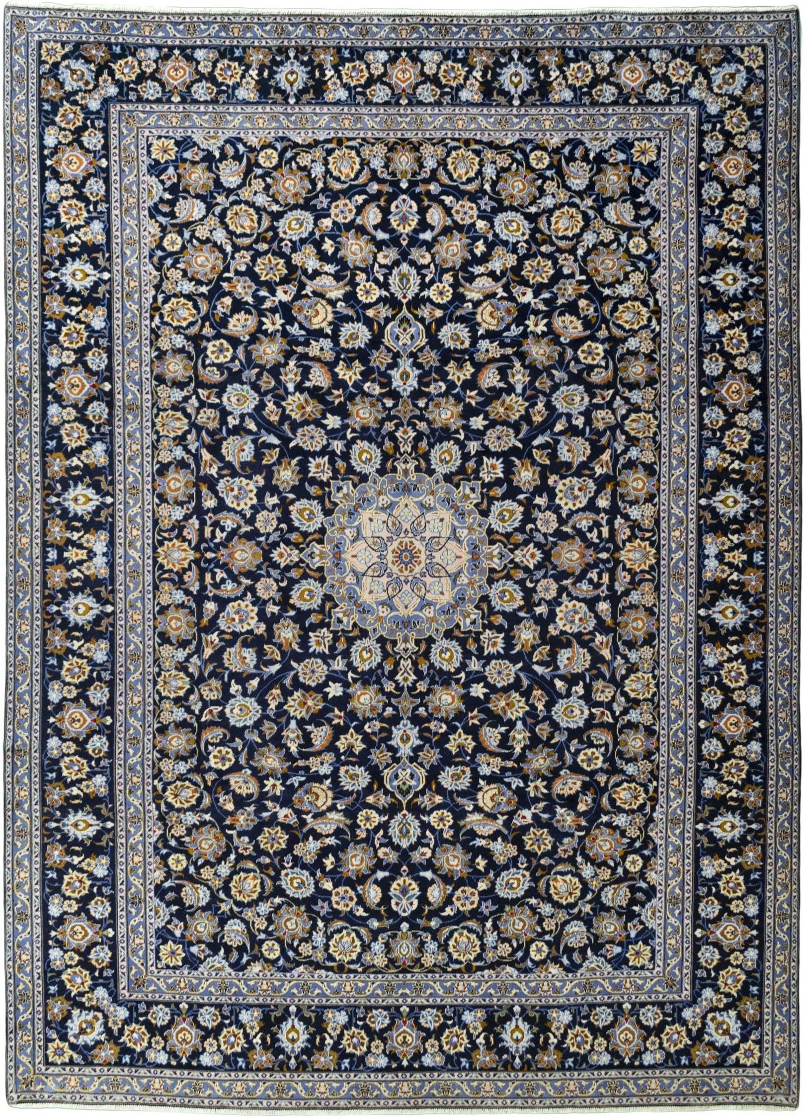 Blauwe tapijten - Kashan 302 x 413 cm