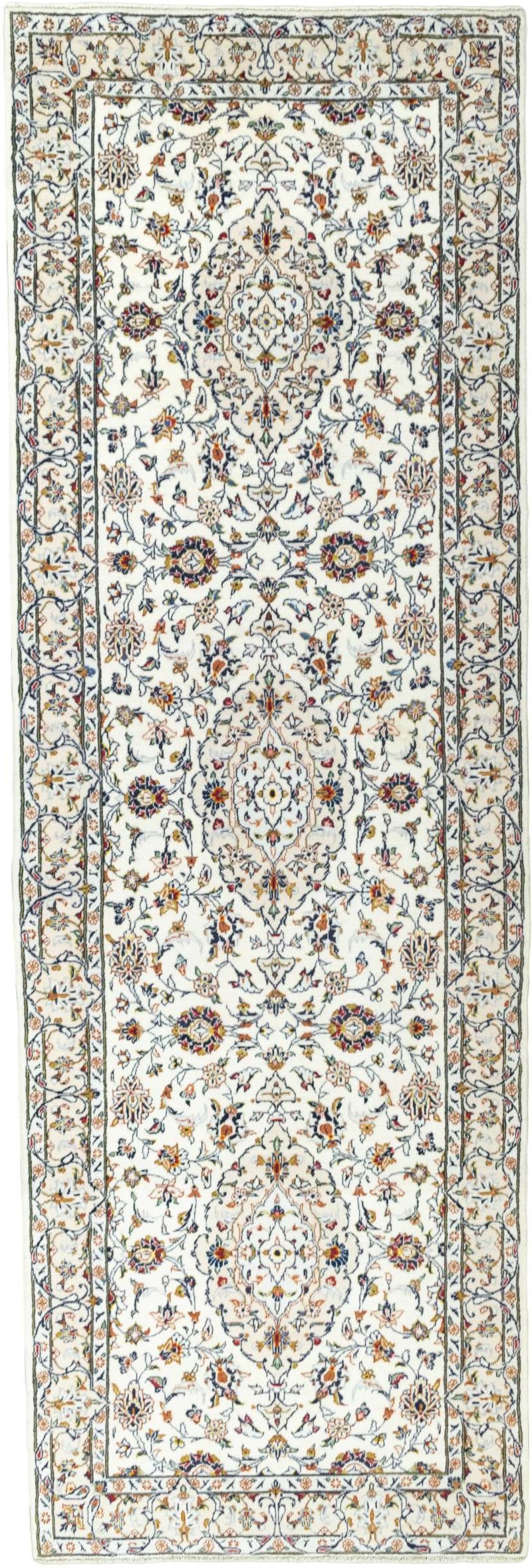 Teppich Läufer Beige - Kashan 103 x 305 cm