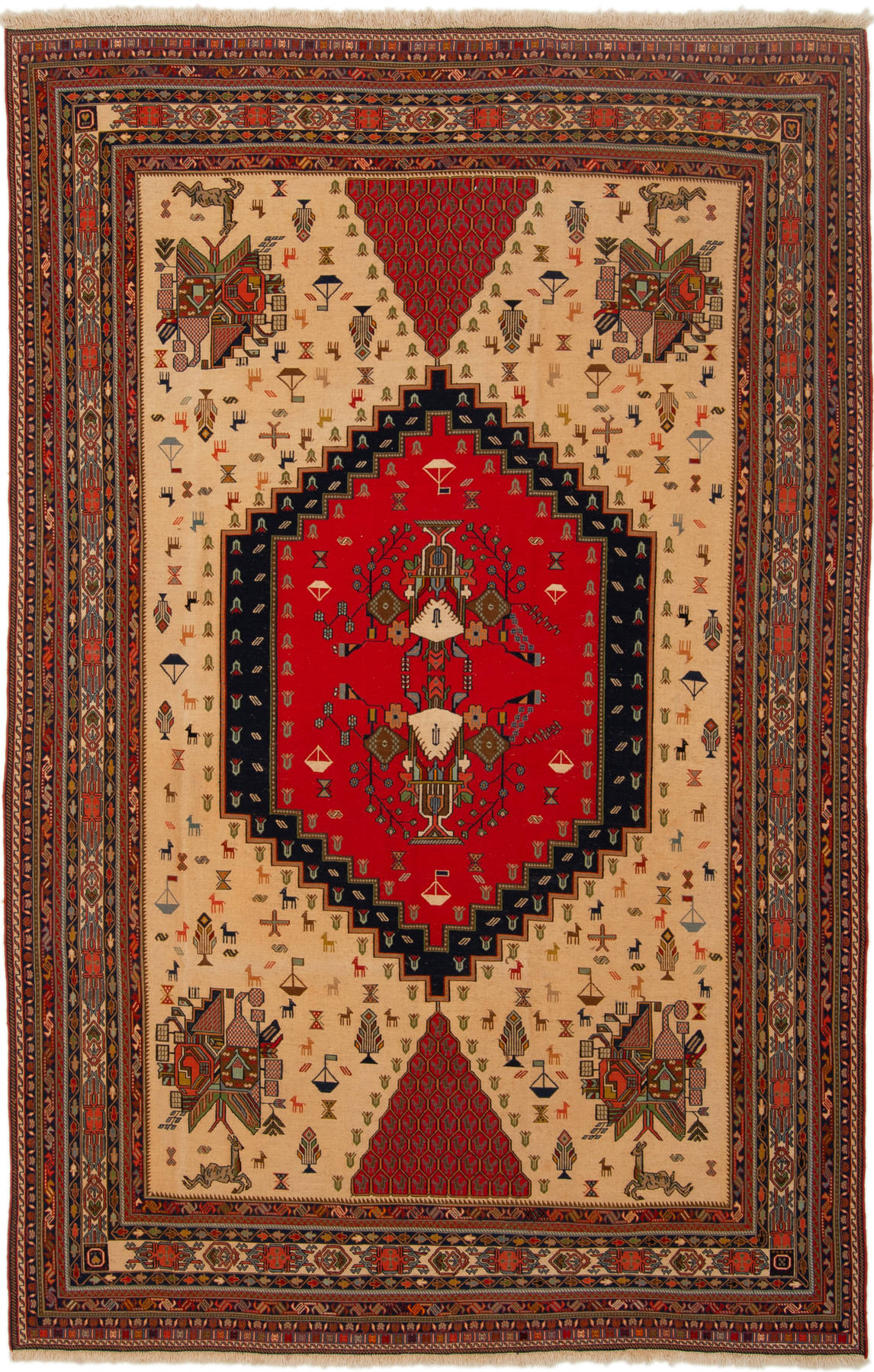 Kelim Teppiche 200x300 - Kelim Sirjan Suzani 195 x 301 cm