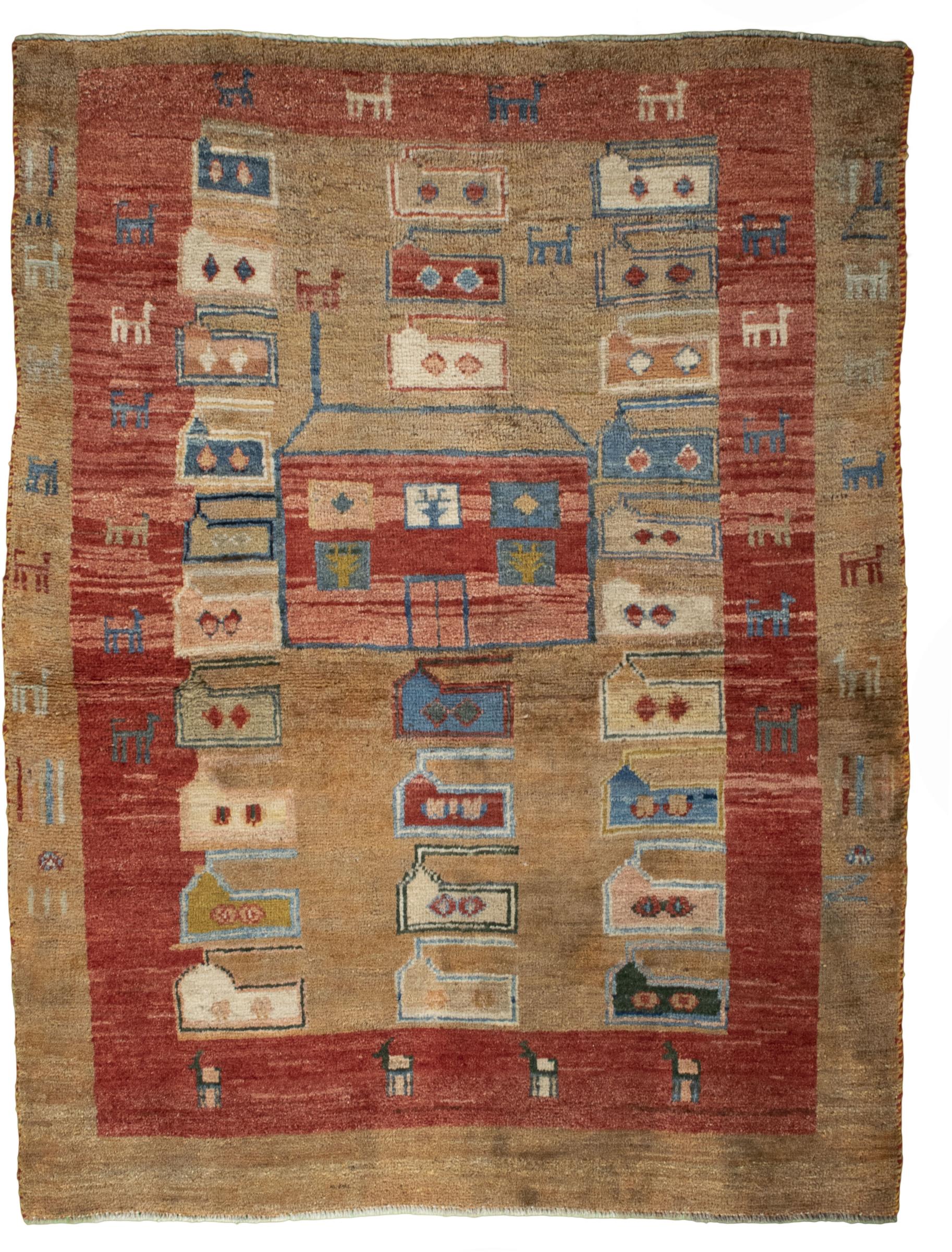 Teppich 120x160 - Gabbeh nature 120 x 155 cm