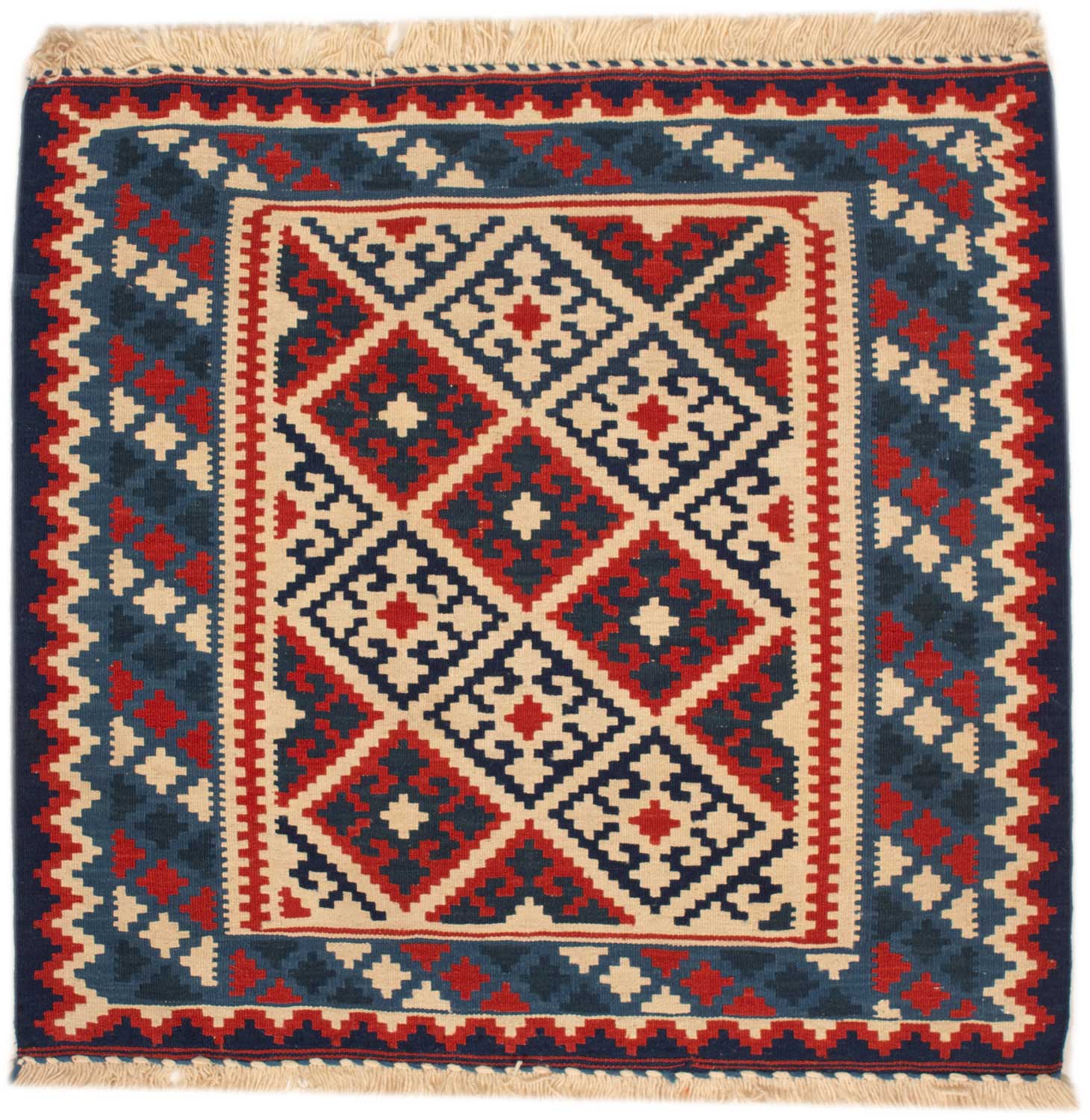 Neliön muotoiset matot - Kelim 102 x 103 cm