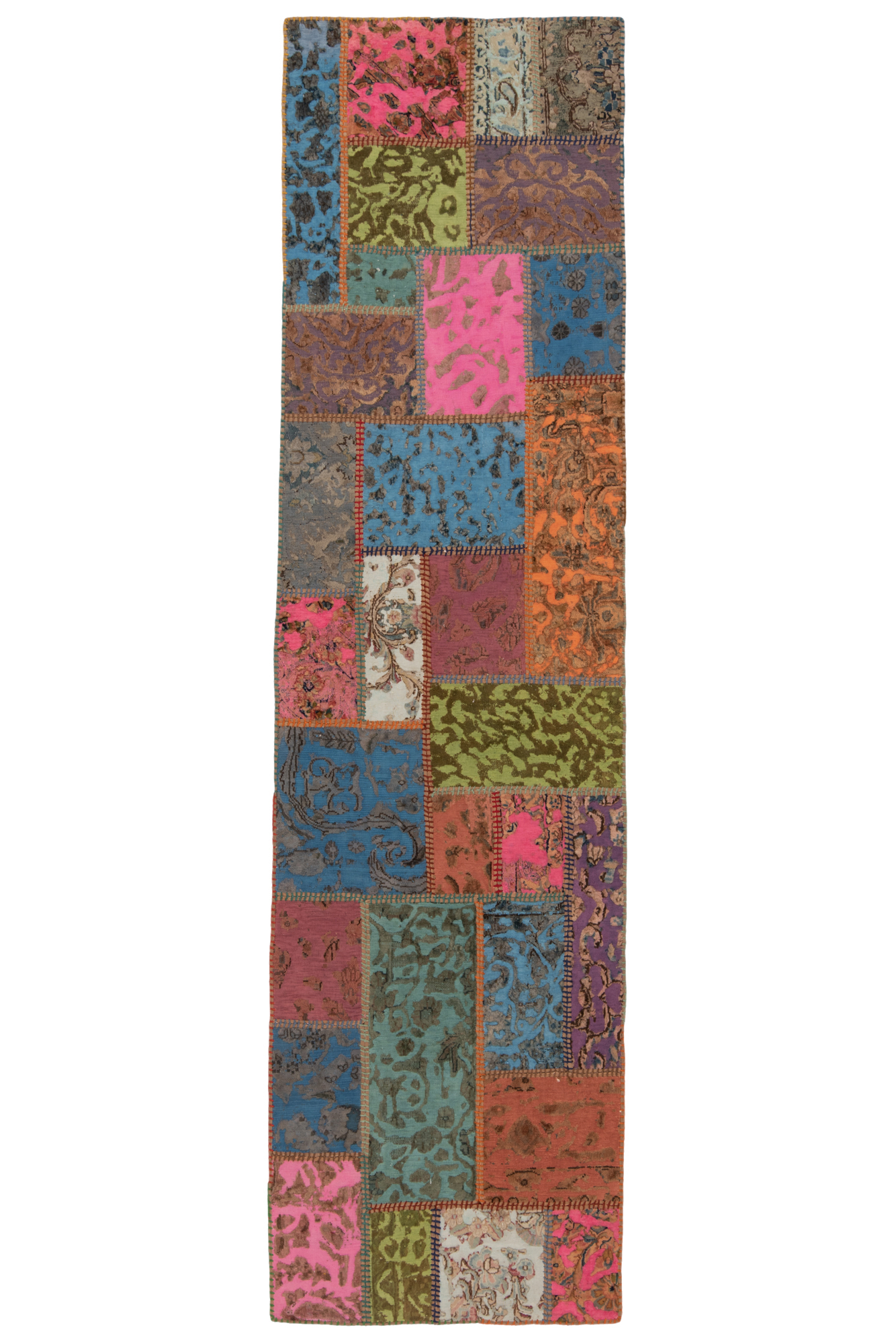 Teppich Läufer 80x300 - Patchwork Relief 80 x 300 cm