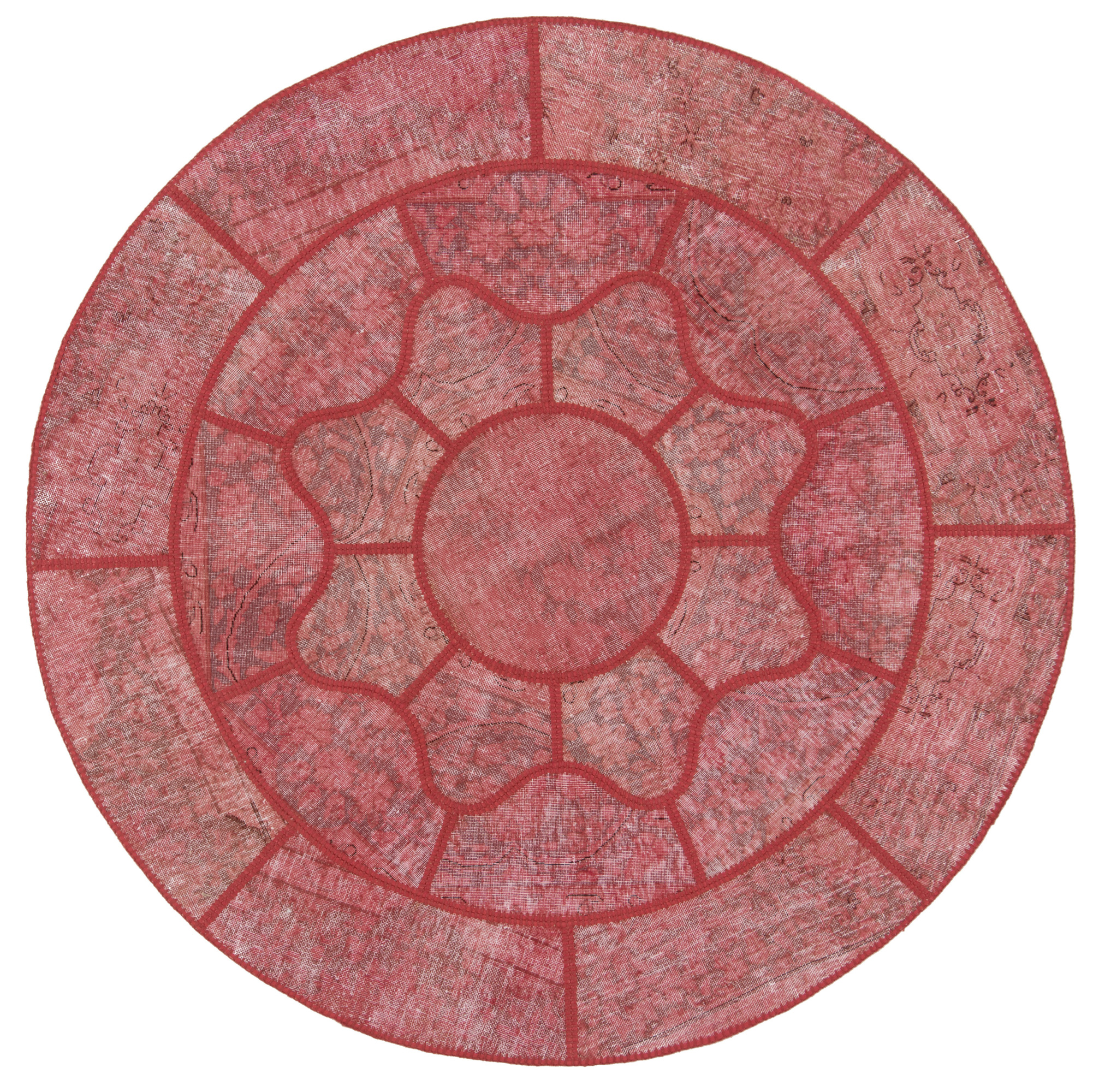 Kvadratisk Teppe 170x170 - Patchwork 155 x 155 cm